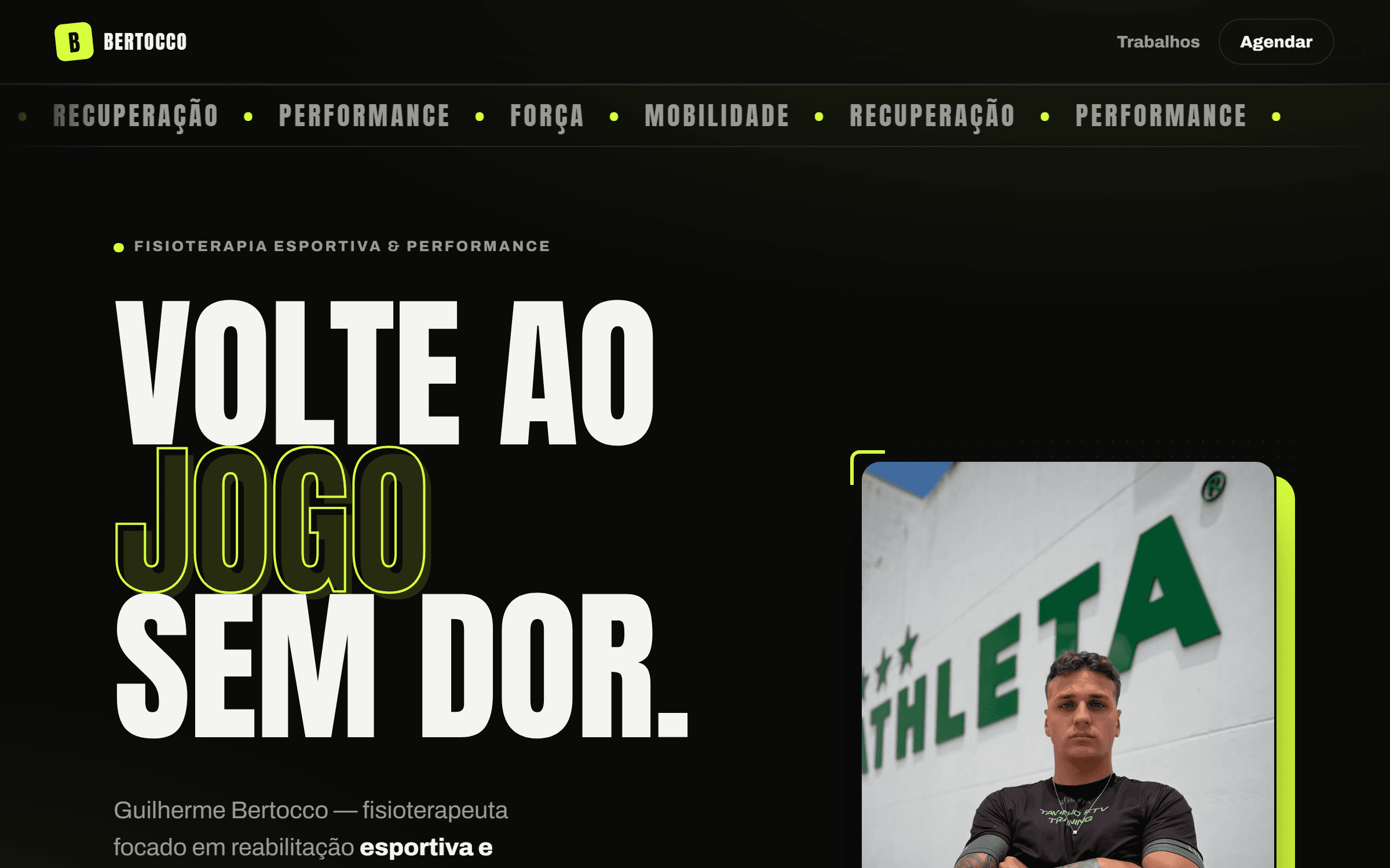 Captura de tela do projeto Guilherme Bertocco