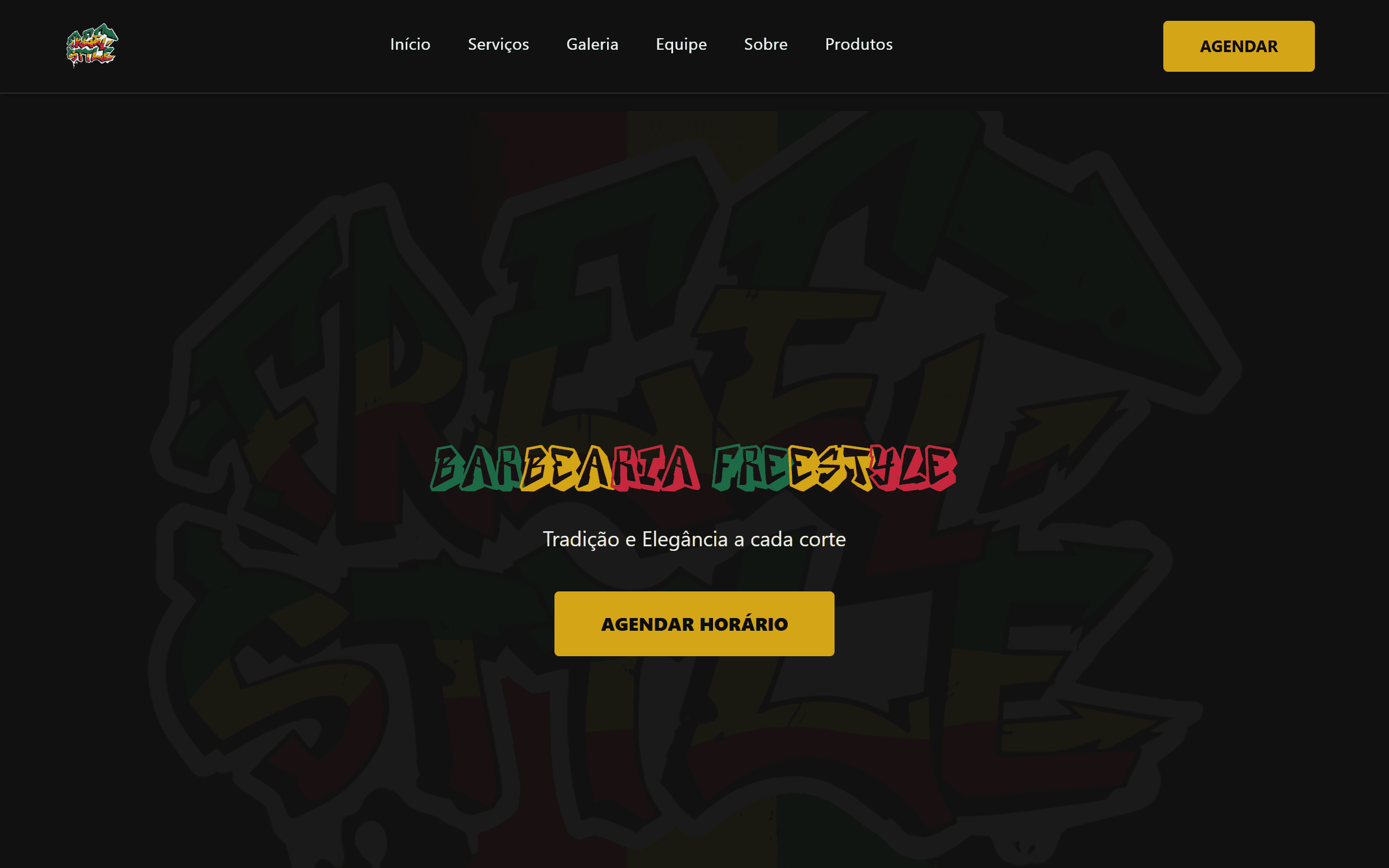 Captura de tela do projeto Barbearia Freestyle
